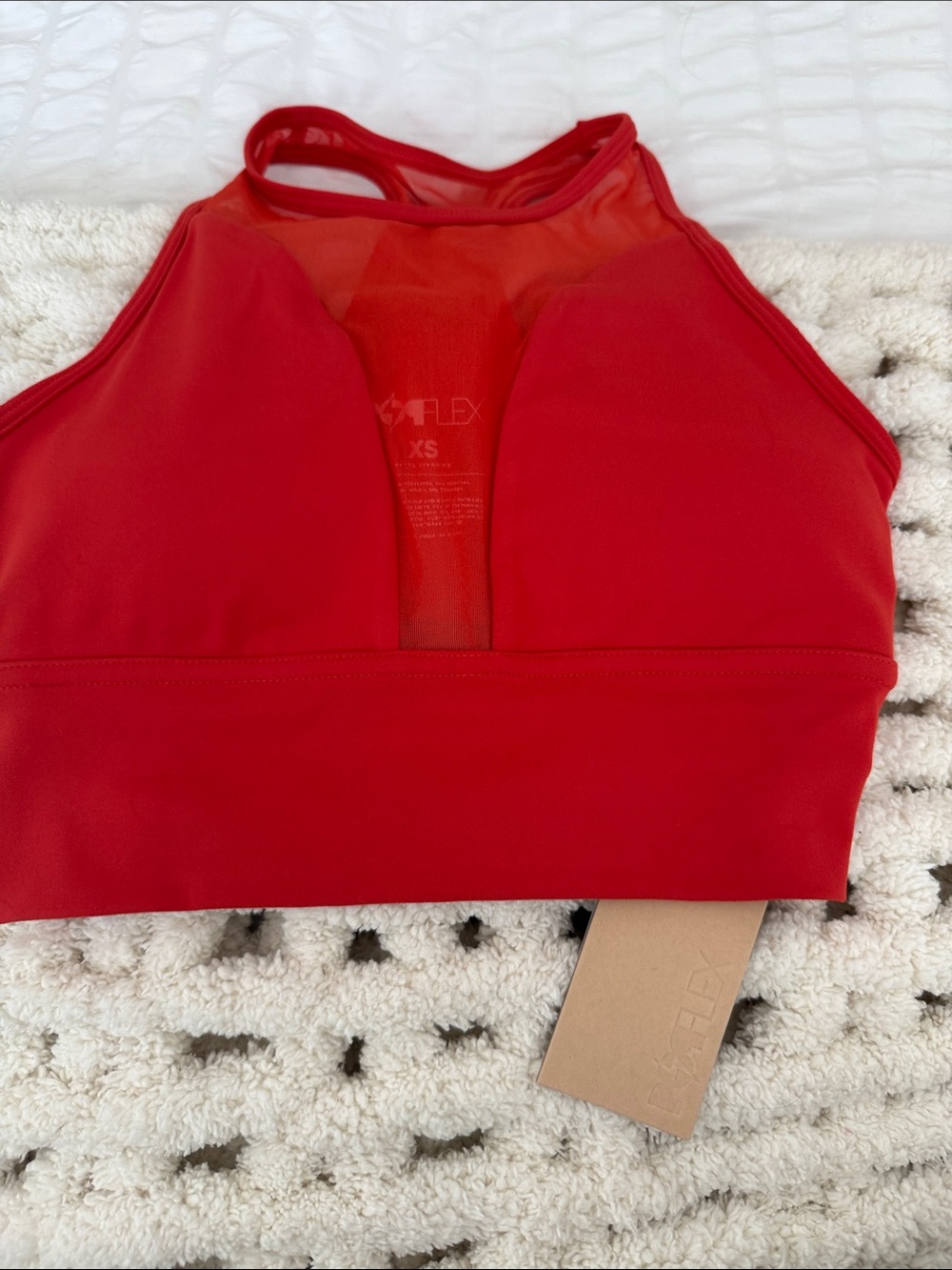 POPFLEX Women's High-Neck Red Sports Bralette